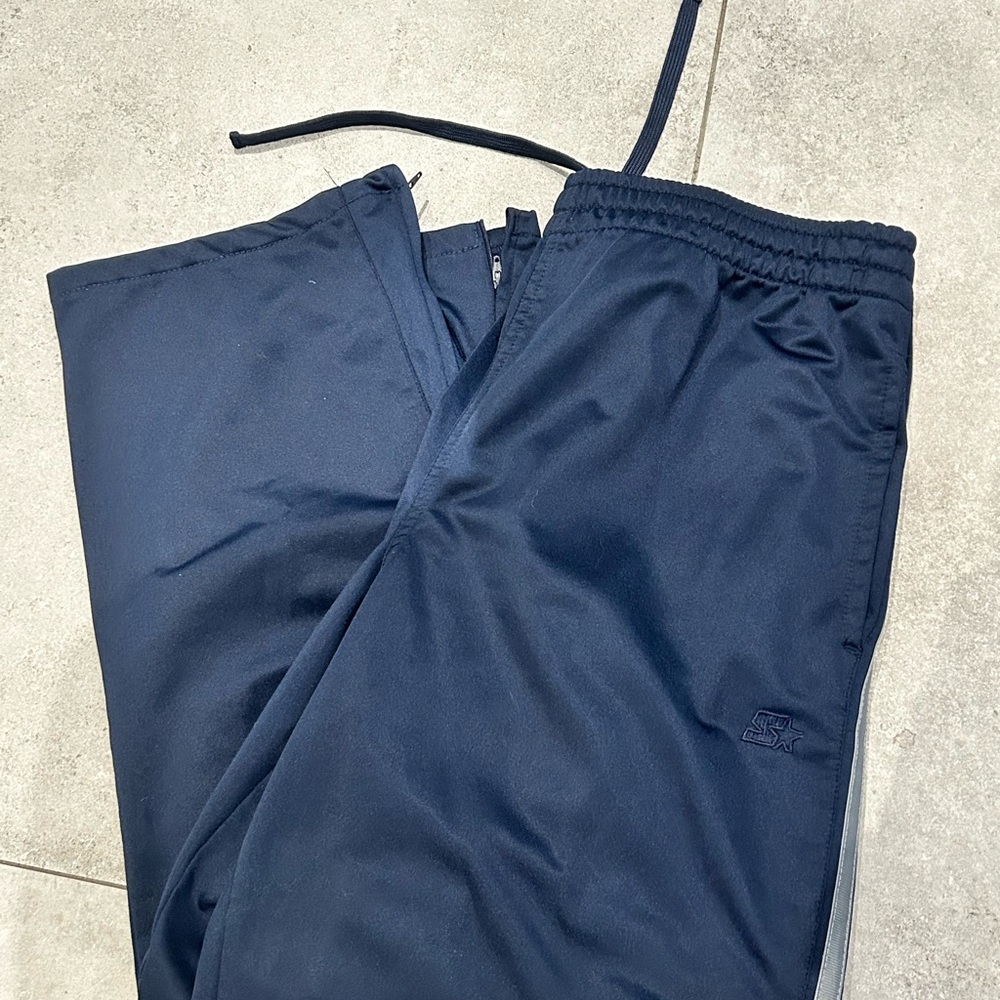 Vintage Starter Navy Track Pants – Y2K Athletic Wear – Size L